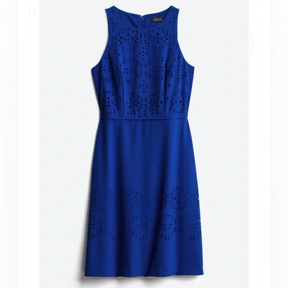 tahari laser cut dress NWT Elie Tahari Laser Cut Dart Dress Dark Blue Lined Womens Size 0